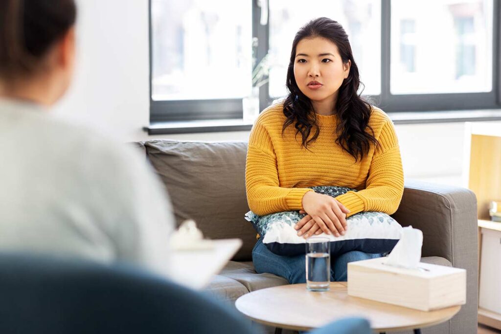 woman participates in behavioral therapy